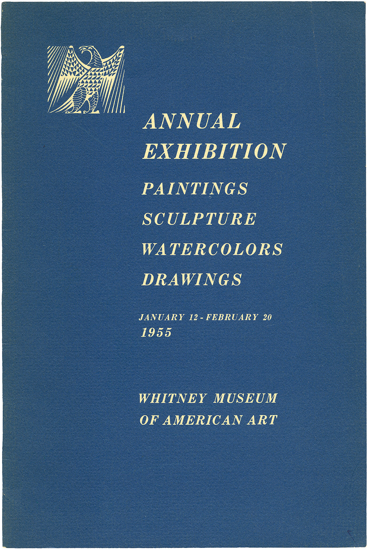 Cover for 1955 Annual Exhibition of Contemporary American Painting, Sculpture, Watercolors and Drawings catalogue