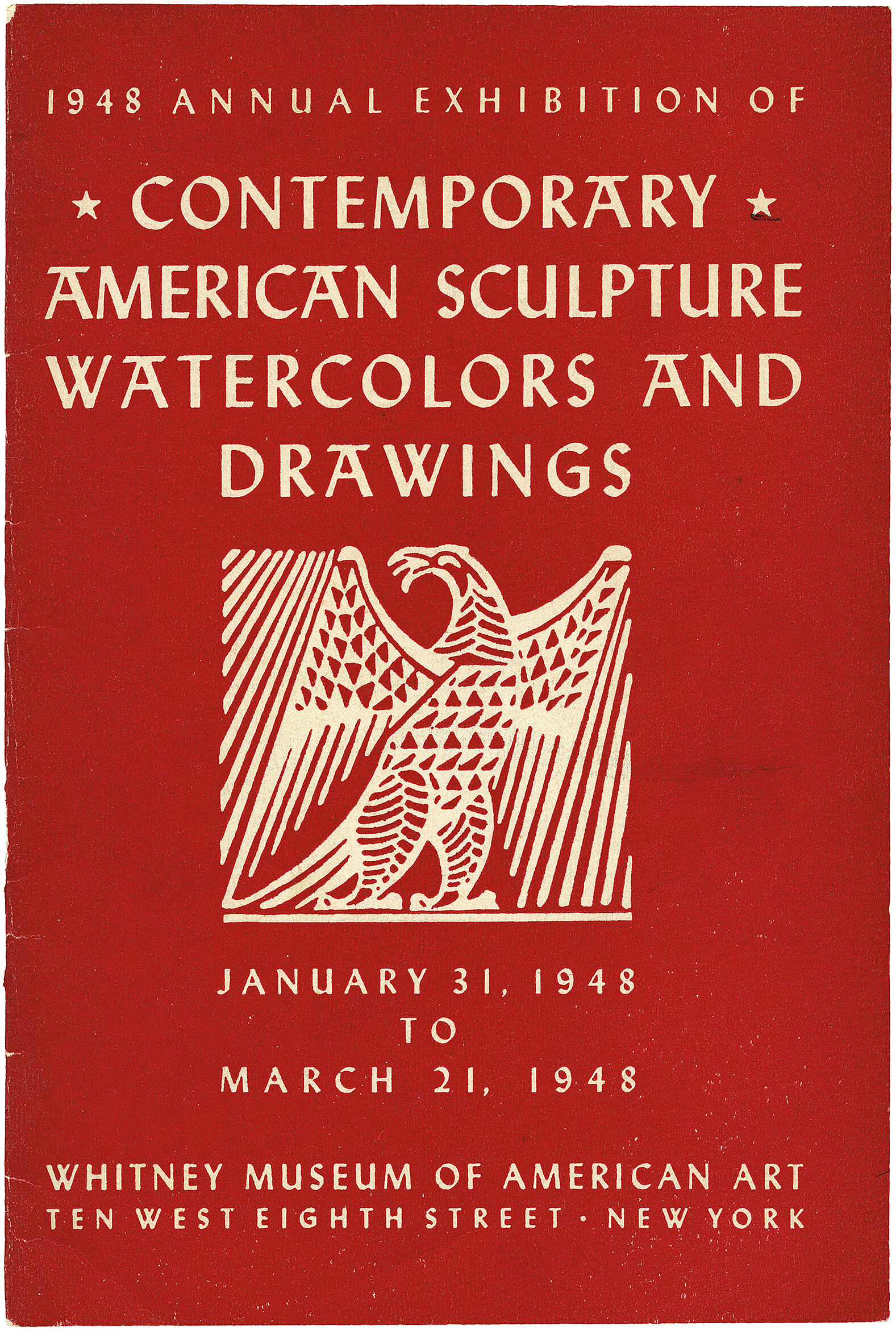 Cover for 1948 Annual Exhibition of Contemporary American Sculpture, Watercolors and Drawings catalogue